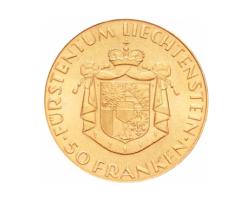 50 Franken Liechtenstein Goldmünze Fürst Franz Joesef II 1961