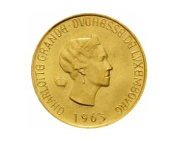 20 Francs Luxemburg Goldmünze 100 Jahre Luxemburg 1963