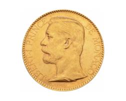 100 Francs Monaco Goldmünze Fürst Albert 1889-1921
