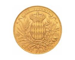 100 Francs Monaco Goldmünze Fürst Albert 1889-1921