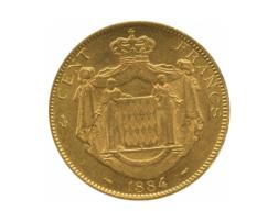 100 Francs Monaco Goldmünze Fürst Charles III 1856-1889