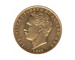 Portugal 10000 Reis Goldmünze Ludwig I 1861-1889