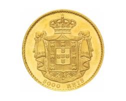 Portugal 5000 Reis Goldmünze Ludwig I 1861-1889