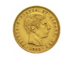 Portugal 5000 Reis Goldmünze Pedro V 1860