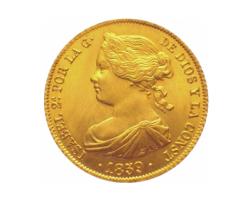 Spanien 100 Reales Goldmünze Isabel II 1833-1868