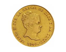 Spanien 80 Reales Goldmünze Isabel II 1833-1868