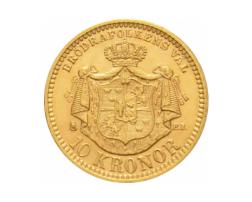 Schweden 10 Kronen Goldmünze Oskar II 1872-1907