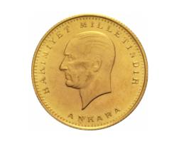 Türkei 100 Piaster Goldmünze Istanbul Atatürk seit 1923