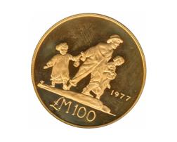 Malta 1977 gold 100 Liri